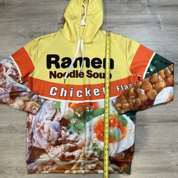 Ramen Noodle Soup Hoodies Men’s L Pullover Sweater 3D Print Fun Pouch Casual - Picture 2 of 4
